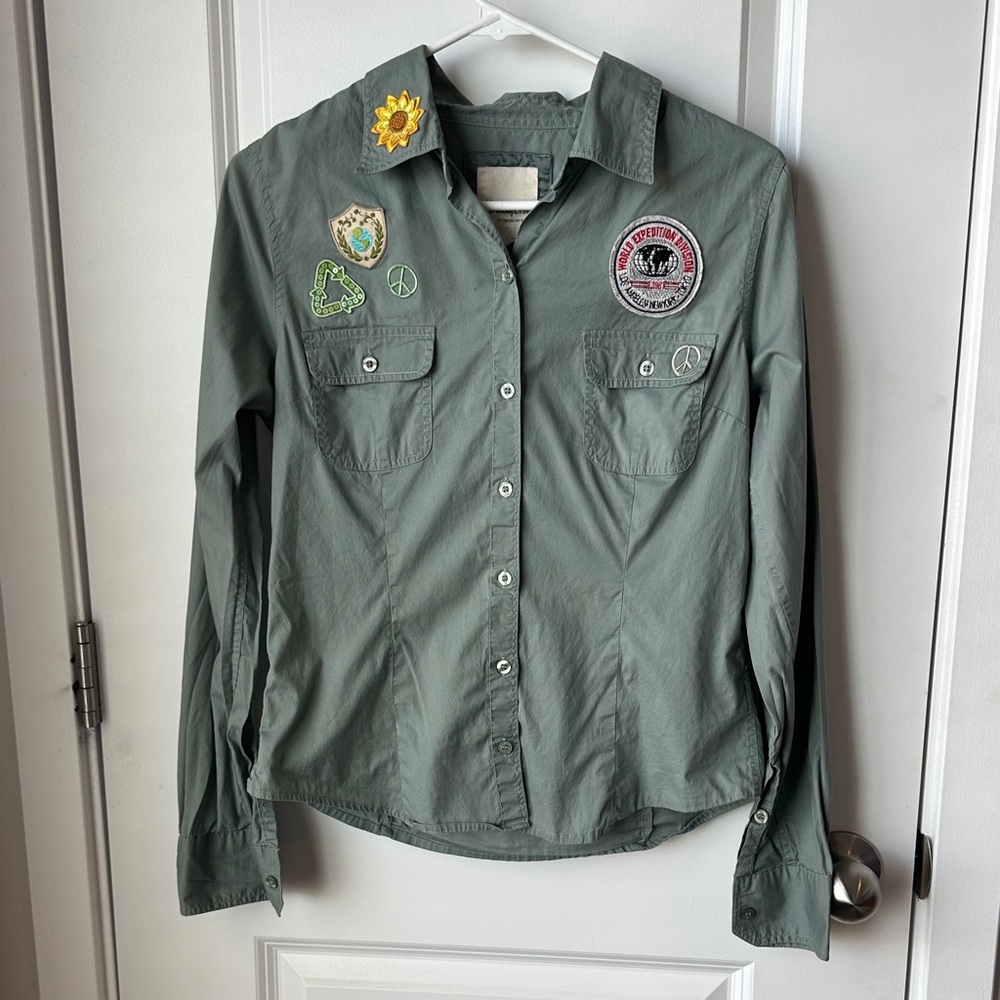 Heritage 1981 Olive Green Button-Up with Patches